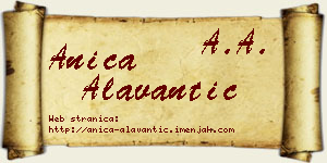 Anica Alavantić vizit kartica